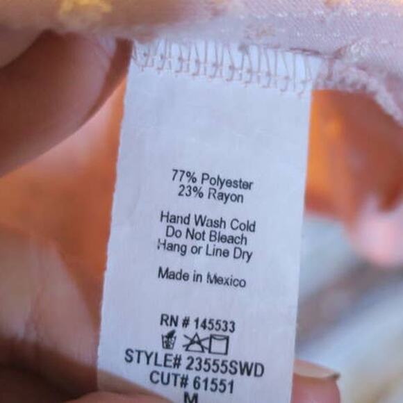 Anthropologie W5 Concepts Blush Swiss Dot Flutter Sleeve Blouse - Picture 6 of 7